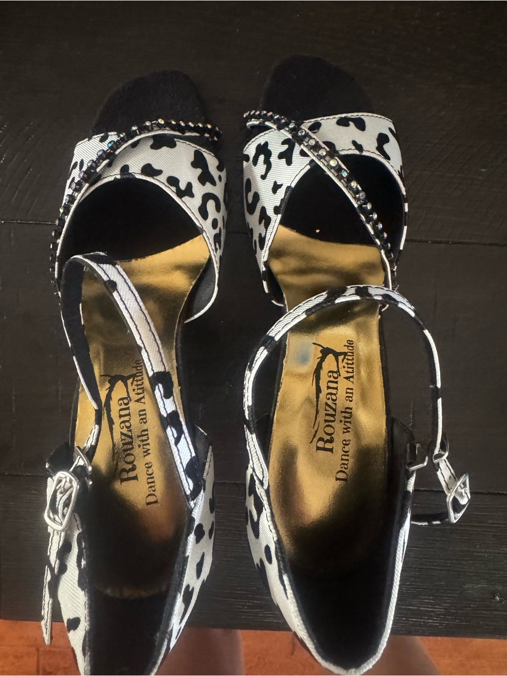 Black & White Patterned Women's Slingback Heels